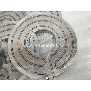 Round Cold Plate with Copper Tube Industrial Heatsink